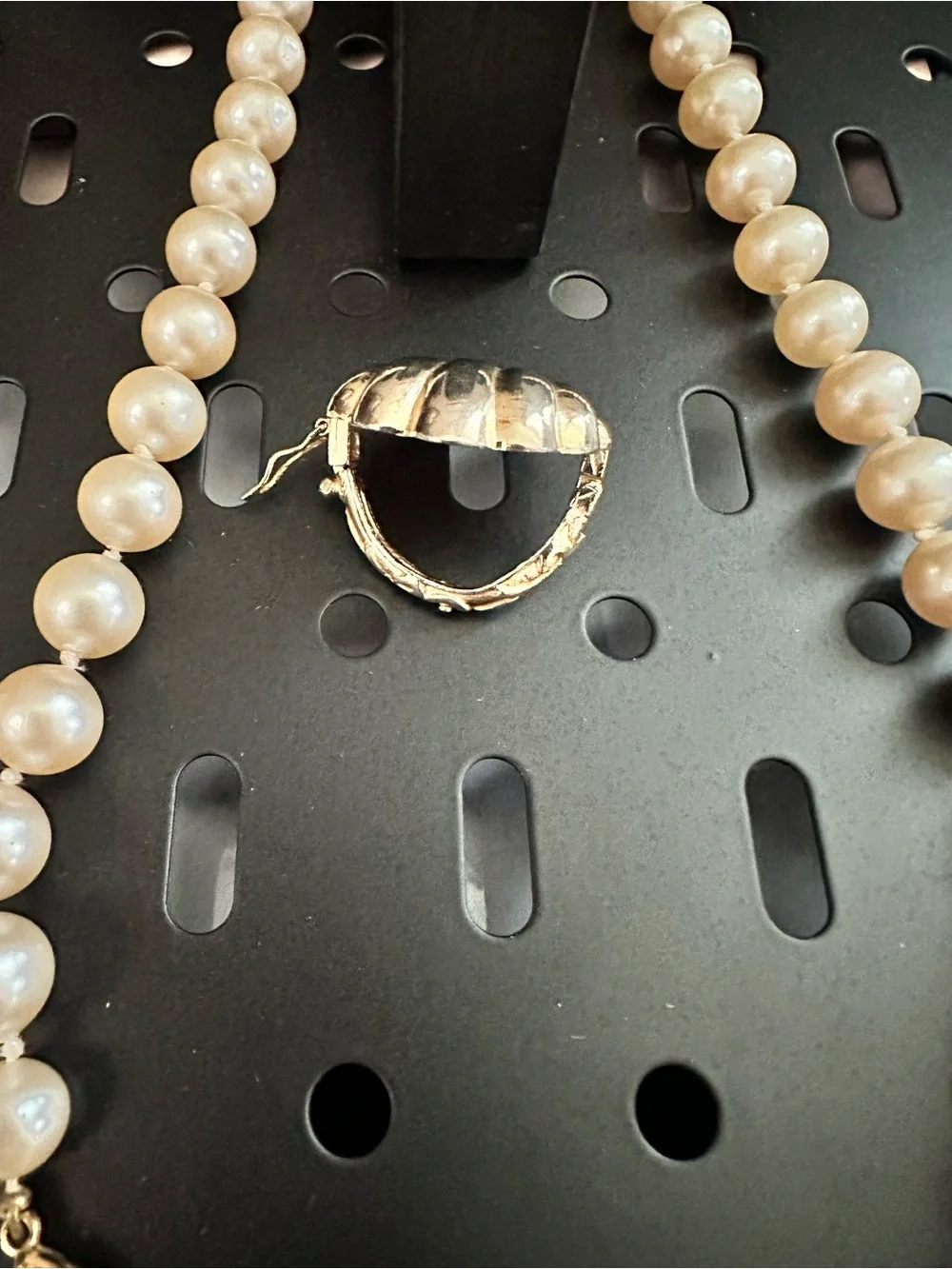 Gold and Pearl Necklace, Bracelet , Ring and earrings Set